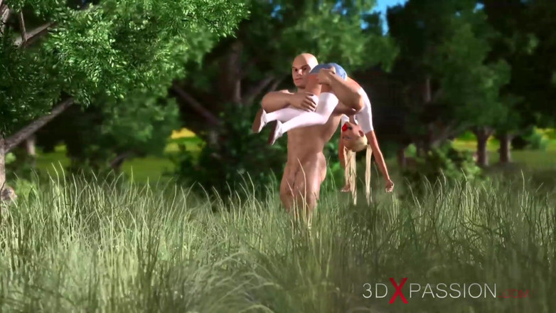 3dxpassion: Жесткий трах в подземелье! Большой геркулес играет с молодой блондинкой