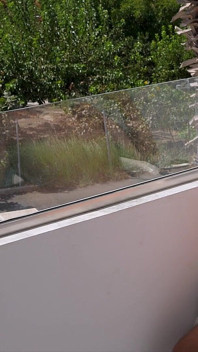 ABlowjob on Sunny Balcony Makes Him Cum in Her Mouth While Strangers Walking by, Not Knowing He Just Orgasmed All Over Her