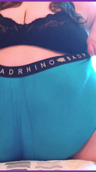 SSBBW belly twerk jiggles in shorts