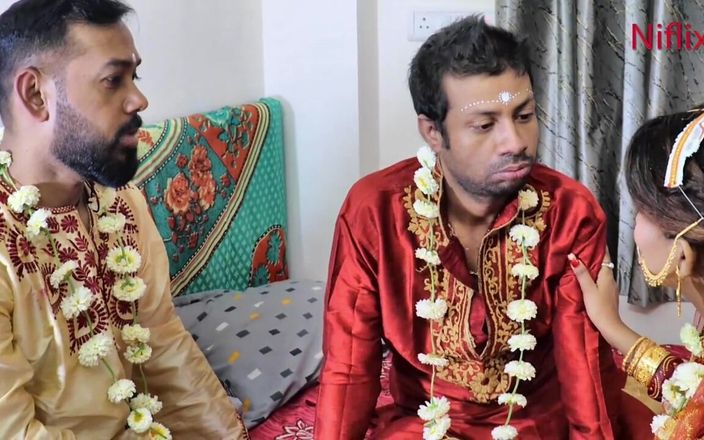 Bollywood porn: 남편과 오빠에게 따먹히는 새로 결혼한 마누라. 하드코어 쓰리섬