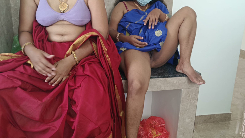 Palani69: Threesom hot fucking in kitchen