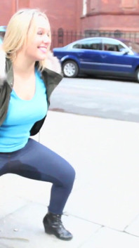 Ashley Rider walks on streets of downtown