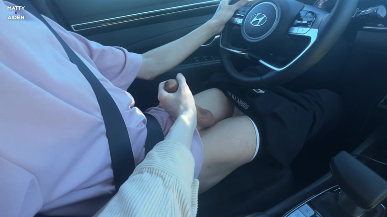 Matty And Aiden: Young twinks stopped the car to have a blowjob