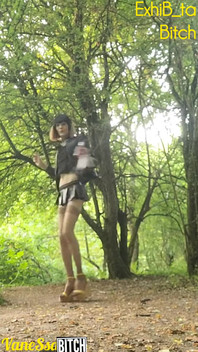 Whore Fantasy. a Transvestite Slut Walks Around a Cum Dump P U B L I C Cumslut in Exhibition Available.