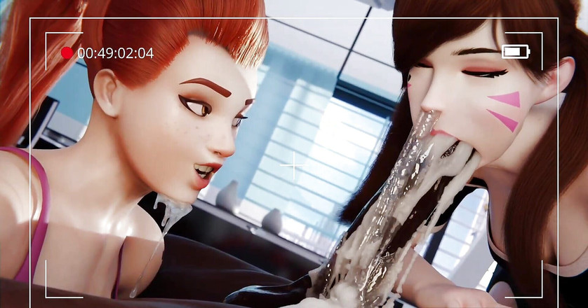 MsFreakAnim: Overwatch dva garganta profunda polla negra enorme corrida brigitte chupando...