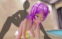 H3DC: Hentai 3D, une jolie elfe en maillot de bain se fait...