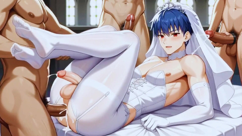 Real narrated fantasy Hentai: Twink curve s-a costumat în mireasă și și-a oferit fundul fierbinte într-o orgie fierbinte.