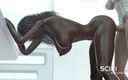 3dxpassion-transgender: Sci-fi příběh. 3D sexy shemale čůrák šuká mladou černou dívku na vesmírné stanici