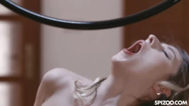 Rebecca Volpetti fucks a big cock while aerial hooping