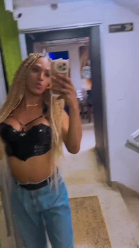 Beautiful Transsexual with Braids