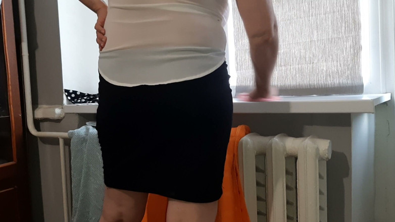 Lesbian-illusion: While Our Housekeeper Cleans, We Secretly Fart, Lick, and Cum...