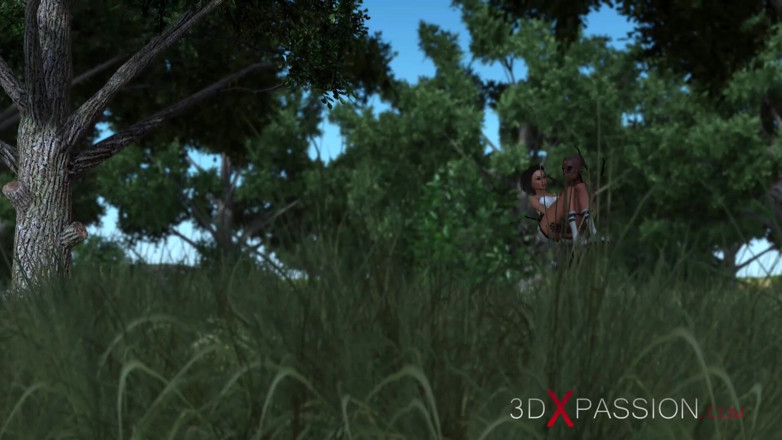 3dxpassion: Wood goblin šuká v noci tvrdou fitness dívku v lese