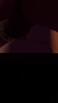 Chica con largo cabello rubio está teniendo sexo anal en la mesa de la cocina | 3D porno