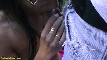 Goldwin pass: Skinny teen picked up for outdoor big cock threesome sex