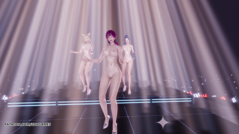3D-Hentai Games: [MMD] Momoland - Baam Ahri Kaisa Evelynn dans sexy în pielea goală...