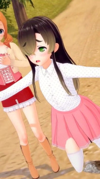 Two Girls Walking Animation