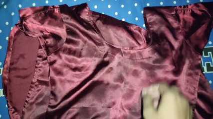 Satin And Silky: Satin Silk Handjob Porn - Handjob with Stolen Satin Maroon Suit...