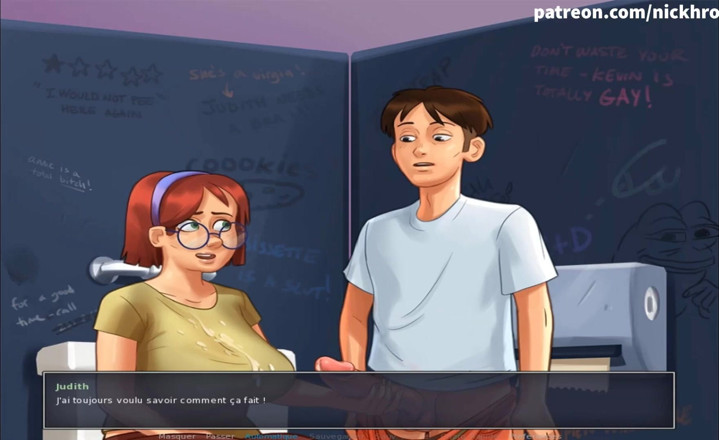 Cartoon Universal: Summertime saga part 120 - teenagers in college toilet ( French sub )