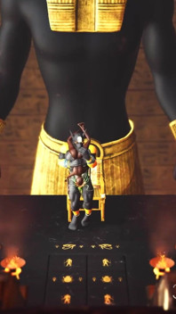 Anubis ostro rucha seksownego niewolnika hebanu w egipskiej świątyni