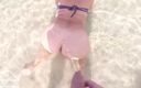 Sweety play: Elle pisse sur son cul sur la plage