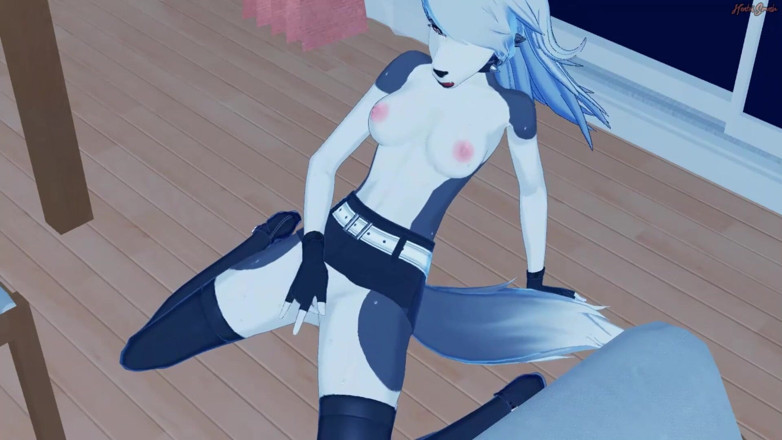 Hentai Smash: Loona masturbeert in de woonkamer - Helluva baas Hentai.