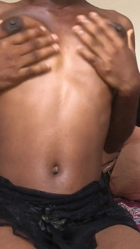 Sexy Ebony Teen Small Tits in See Through Top