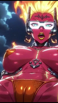 94. Hot Demon in Fire Sexy Pose (ai Animation)