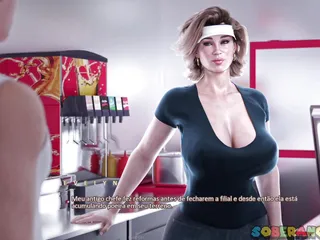 Hete stiefmoeder bereidt me heet voor terwijl ik mijn worst in haar poesje wrijf - pornogame 3D