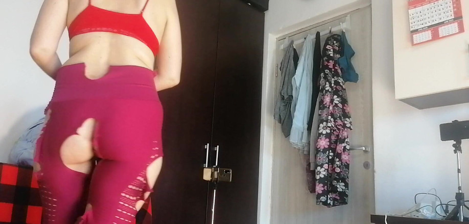 Amateur_MS: Sexy Latina Having Fun Trying on Clothes and Cutting Them