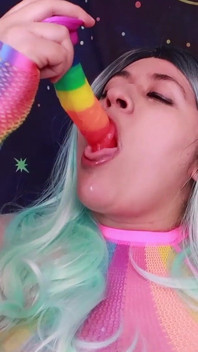 Rave Girl Plays with Her Favorite Toy