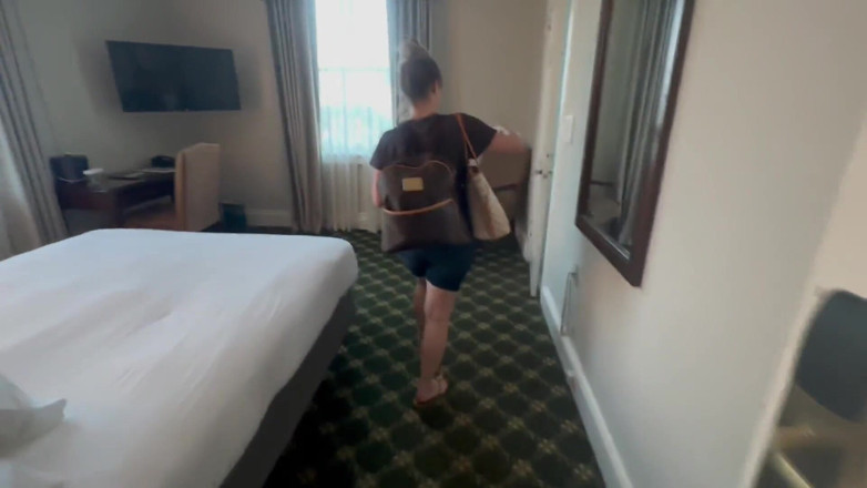 DwellingDickins: Stepmom Shares Bed in Hotel and Fucks Stepson