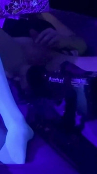 S1uttranspup Takes a 9 Inch Dildo in a Blacklit Room
