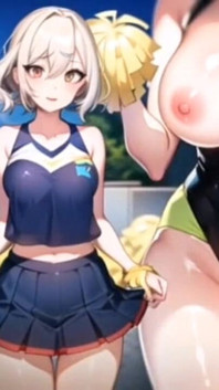Ai gorąca anime cheerleaderka motywuje