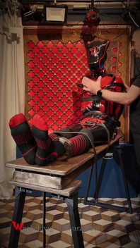 Slave Drone Tickling Session Silicone Suit, Socks & Merciless Sole Play