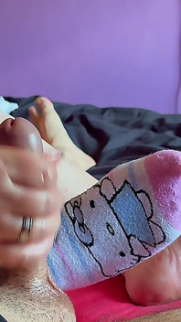 Sexy Teen Socks Footfetish Handjob Cumshot