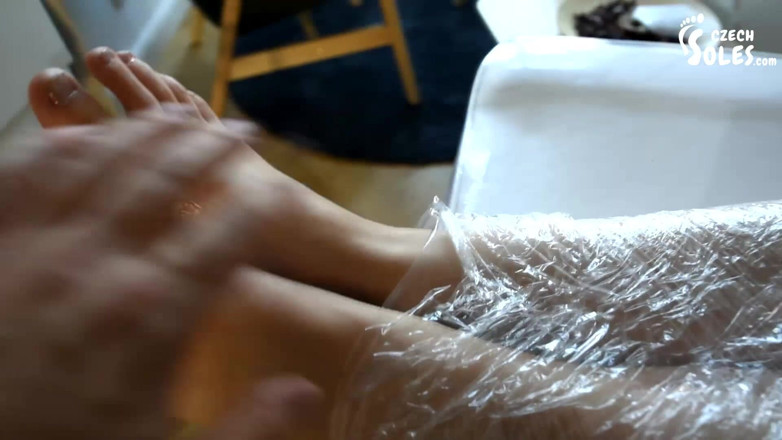 Czech Soles - foot fetish content: Tied up, submissive and having her feet tickled and worshiped,...