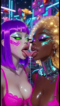 Fetiș cu lesbiene amuzante cu limbă și sărutări, Ai Animation