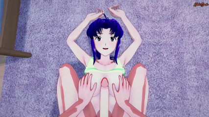 Hentai Smash: Misato Katsuragi her yerine boşalana kadar bakış açısıyla memelerini siktiriyor -...