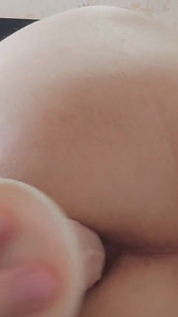 Russian Trans Fucks Her Ass with a Dildo. the Hole Is Open