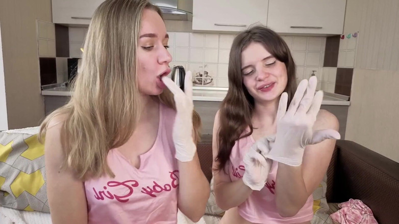 Margo & Alisa: Gloved Desires: Blonde &amp; Brunette in Latex Fantasy