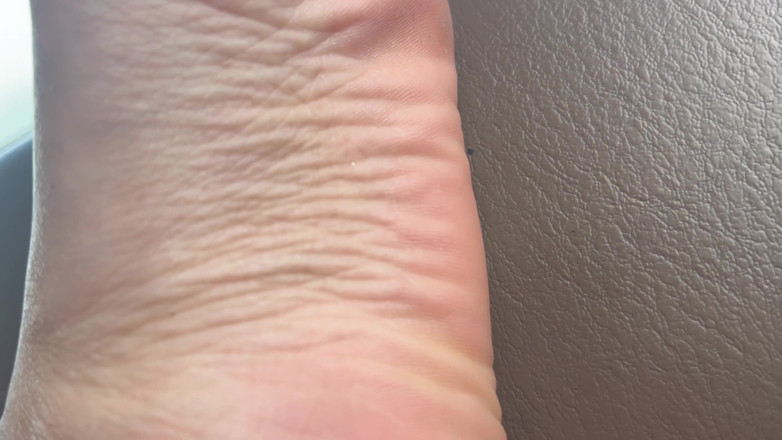 Nali Marie: Close-up Toe Wiggling Wrinkled Soles Painted Toenails POV