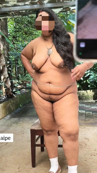 India Curvey Girl in Black Jacket Completely Strips for the Camera