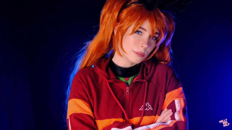 MollyRedWolf: Hete slet Asuka Langley 4k! Dubbele penetratie, 3cumshot