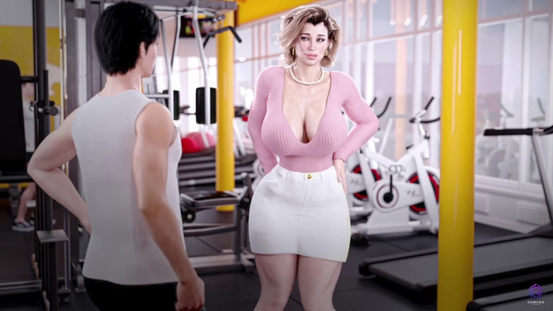 Gaming Anurag: Horny MILF Stepmom Sucks Stepson's Big Cock After workout - 3D Hentai Game -...