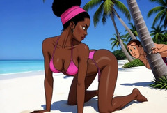 Octopussy Lovers Club: Seks Gadis Kulit Hitam Di Pantai. African Girl. Kartun. the...