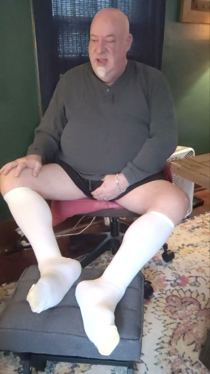 beardaddychub: White Tank, White Jock, and White Socks Jerk