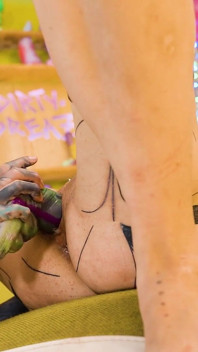Tattoo Lesbian Gets Hard Fisted Till She Have a Real Orgasm