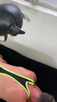 Slave fucked in jockstrap