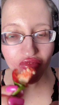 Asmr Papryka Jedzenia - Asmr, Okulary do oczu, Gianess, Szminka, Duże usta, Usta, Jedzenie, Fetysz twarzy, Długie Paznokcie