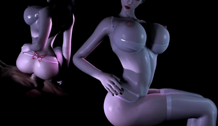 Anime strip club: 3D Huge Boobs Asian Whore Shaking Her Big Ass
